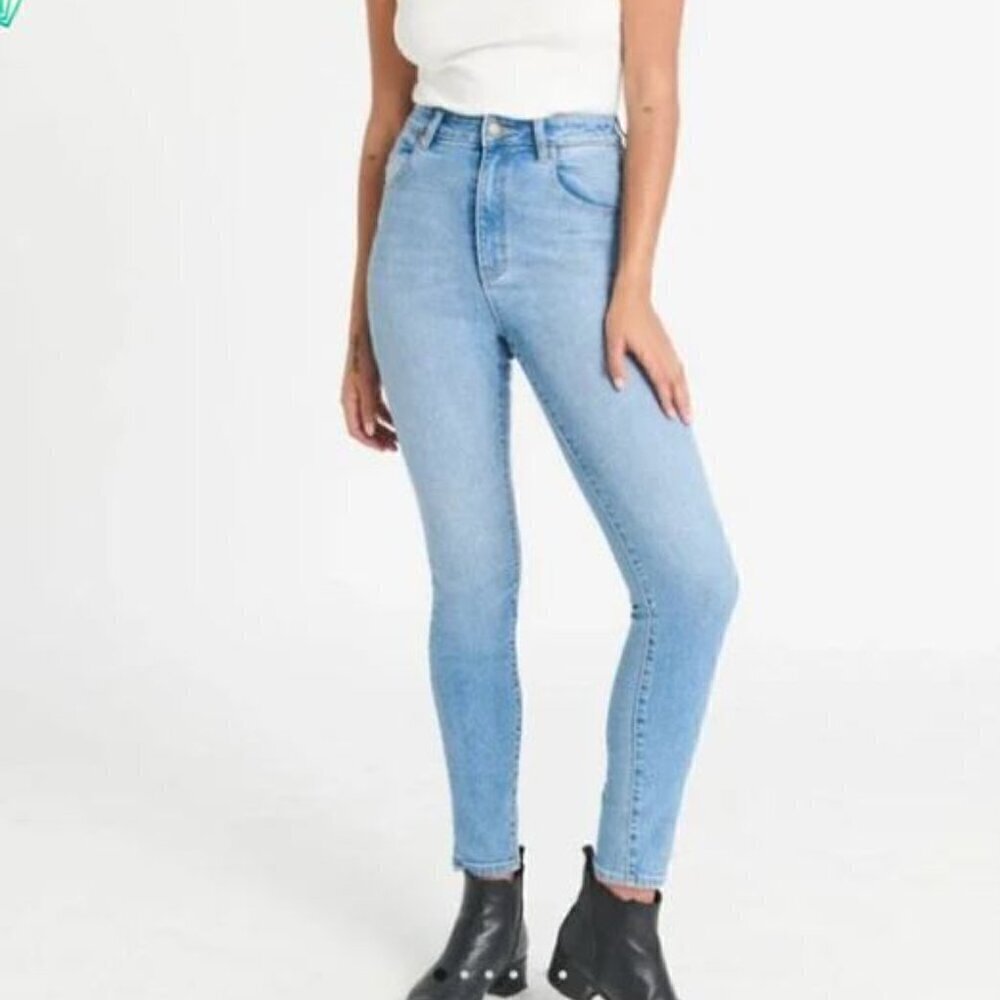 ROLLA'S East Coast Ankle High Rise Skinny in Franki Blue Wash